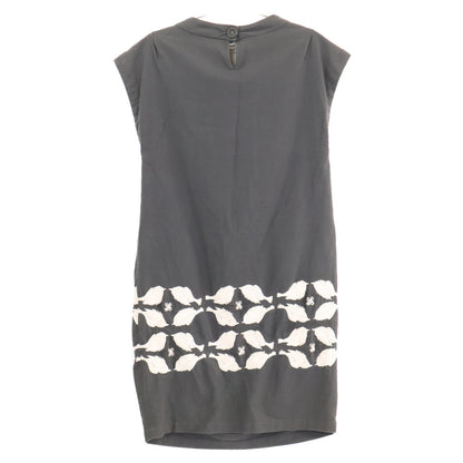 mina perhonen mina perhonen [Beautiful Condition] qs3836 four birds Bird Embroidery Sleeveless Dress