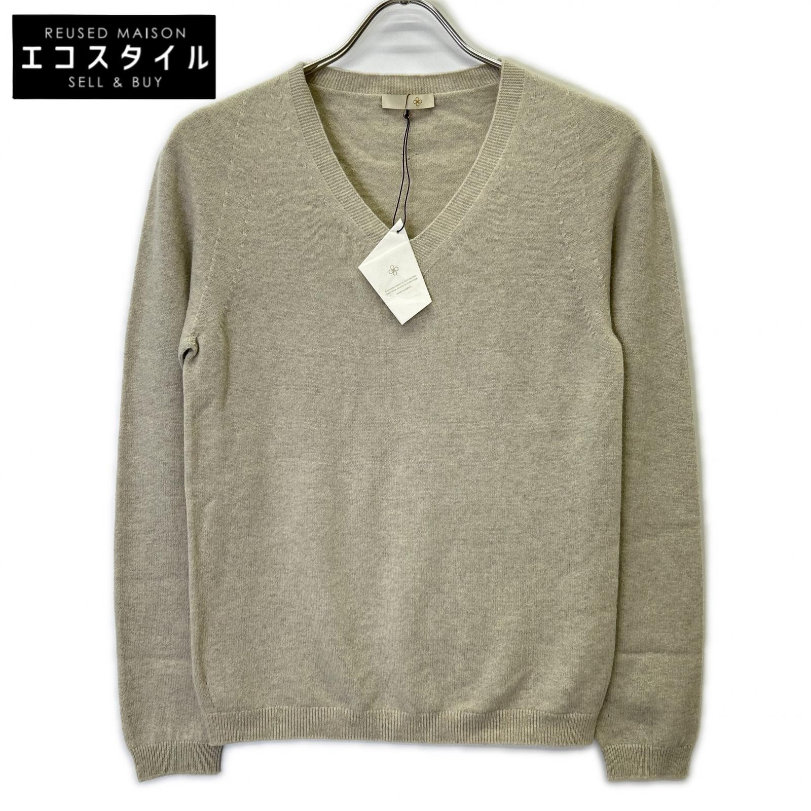 TOYOBOSHI Toyobo KITOI KARIBA 10IT-PC2501 Gray 100% Cashmere V-Neck Sweater Top