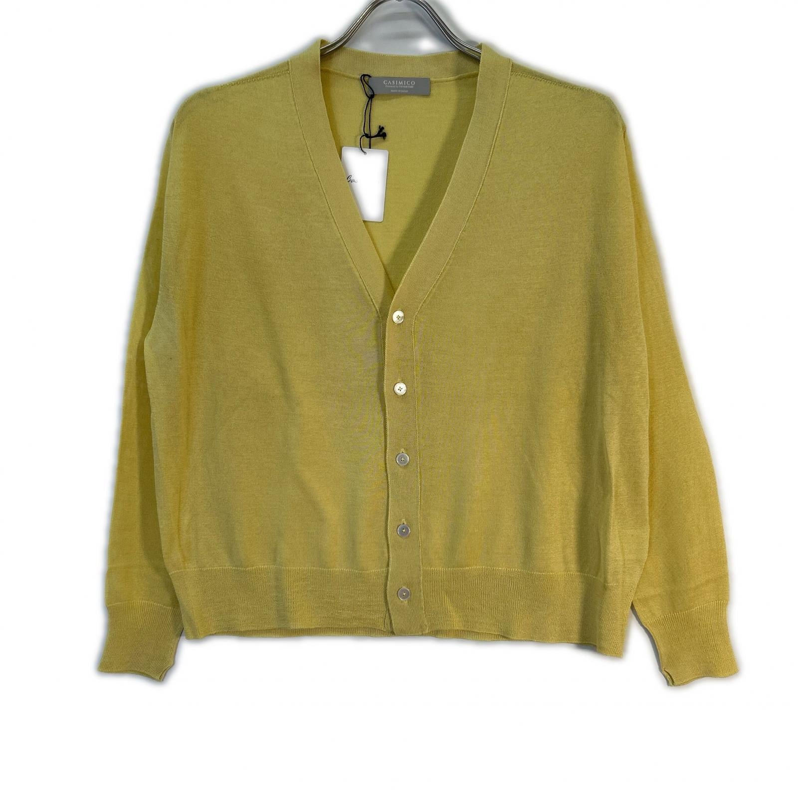 CASIMICO CASI-2503 Yellow Silk Cardigan Top