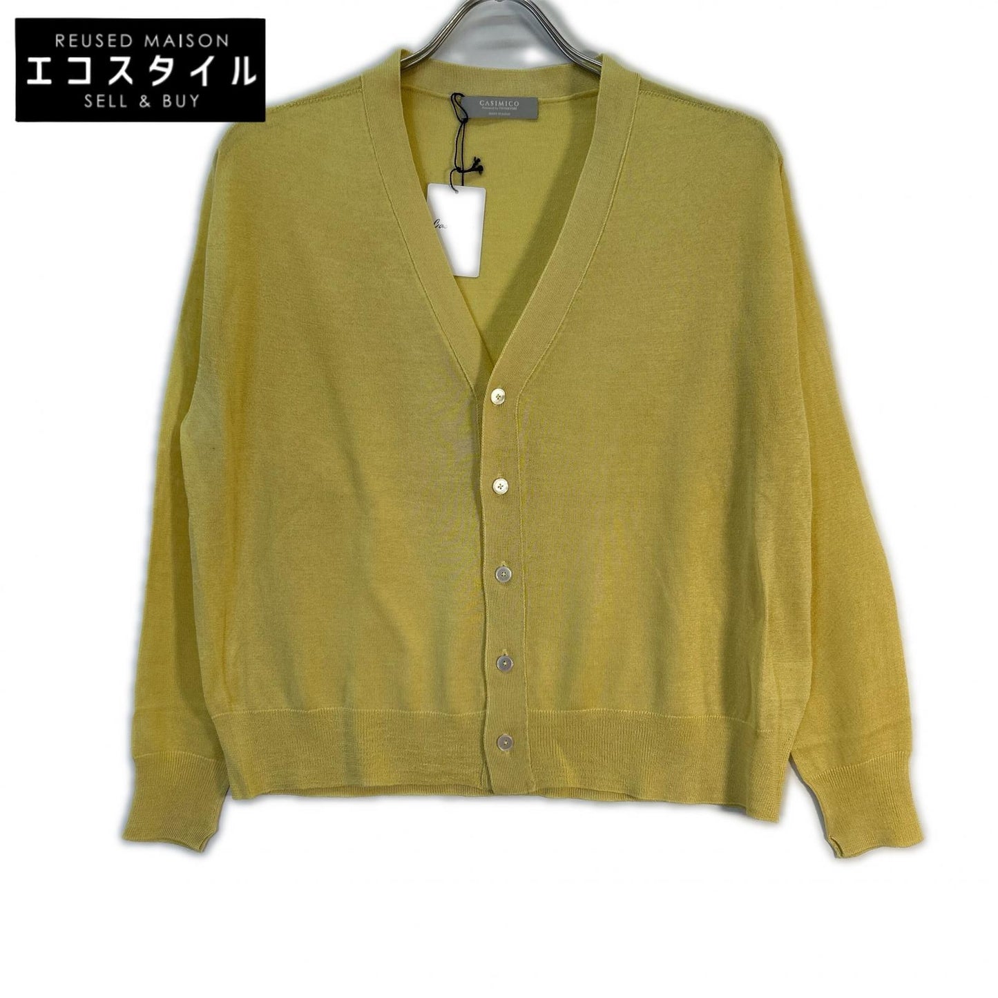 CASIMICO CASI-2503 Yellow Silk Cardigan Top