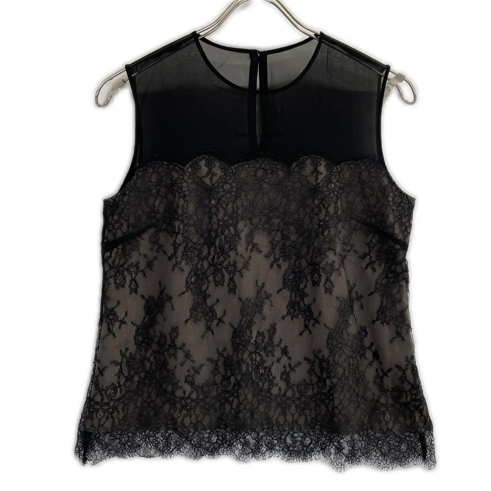 【SALE】 FOXEY BOUTIQUE フォクシーブティック 41520 ブラック Leticia フラワー レース ノースリーブトップス トップス