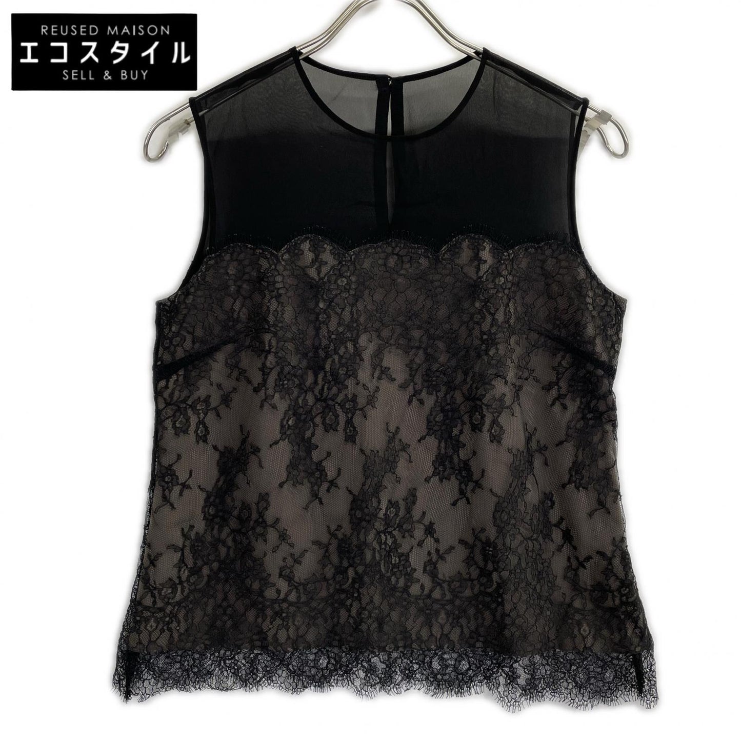 FOXEY BOUTIQUE フォクシーブティック 41520 ブラック Leticia フラワー レース ノースリーブトップス トップス