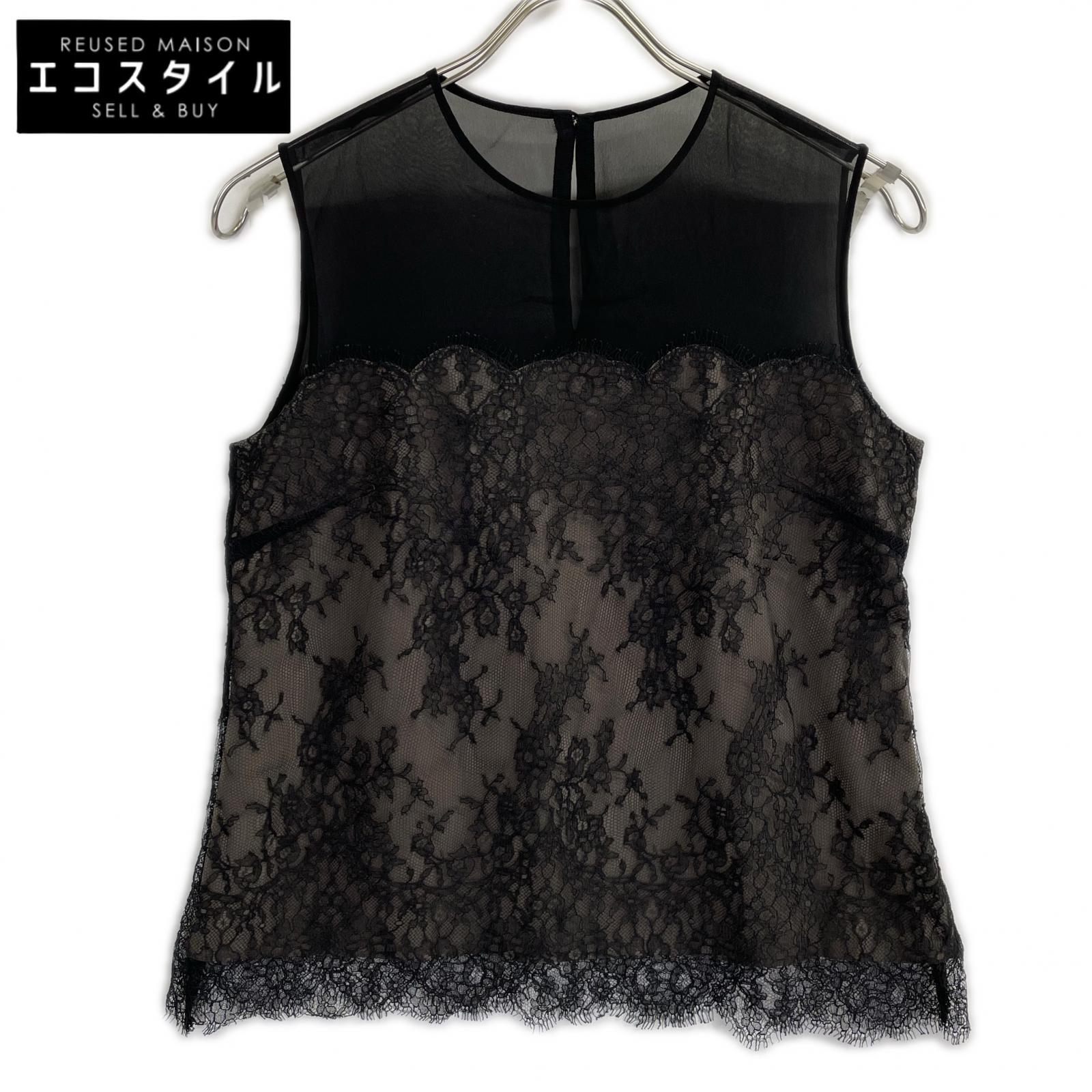 FOXEY BOUTIQUE フォクシーブティック 41520 ブラック Leticia フラワー レース ノースリーブトップス トップス