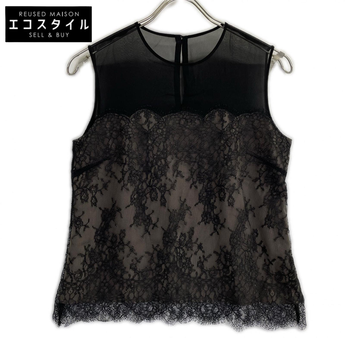 【SALE】 FOXEY BOUTIQUE フォクシーブティック 41520 ブラック Leticia フラワー レース ノースリーブトップス トップス