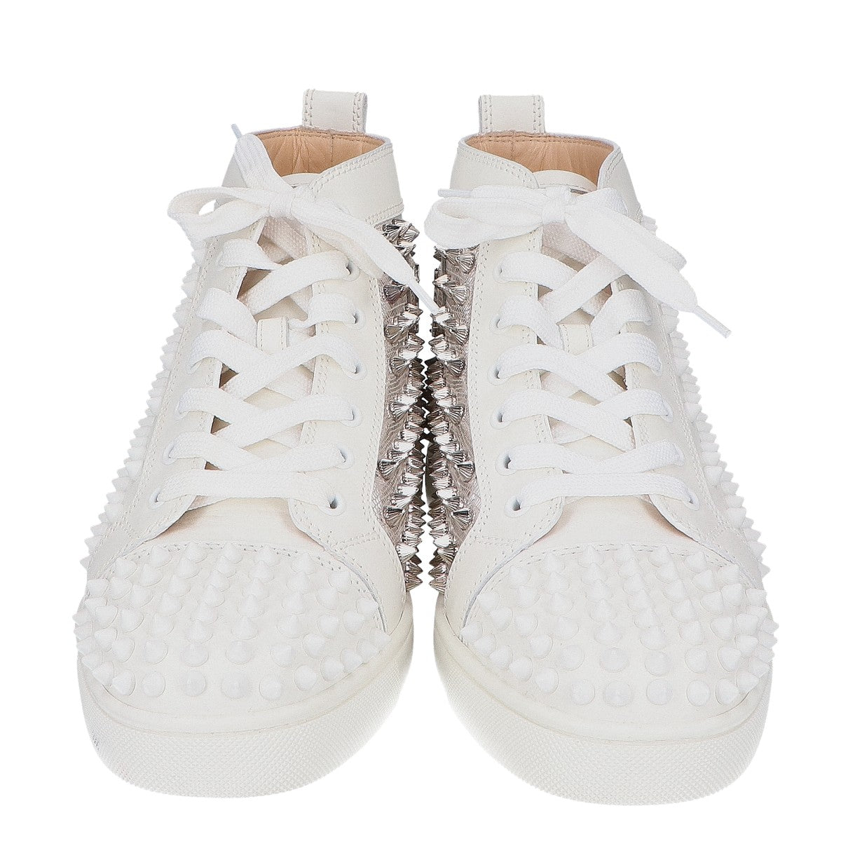 Christian Louboutin クリスチャンルブタン ホワイト Louis Spikes カーフレザー ハイカットシューズ シューズ