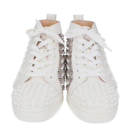 Christian Louboutin クリスチャンルブタン ホワイト Louis Spikes カーフレザー ハイカットシューズ シューズ