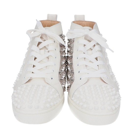 Christian Louboutin 克里斯提·鲁布托 白色 Louis Spikes 小牛皮高帮鞋 鞋履