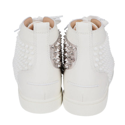 Christian Louboutin クリスチャンルブタン ホワイト Louis Spikes カーフレザー ハイカットシューズ シューズ