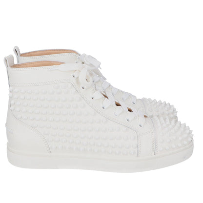 Christian Louboutin クリスチャンルブタン ホワイト Louis Spikes カーフレザー ハイカットシューズ シューズ