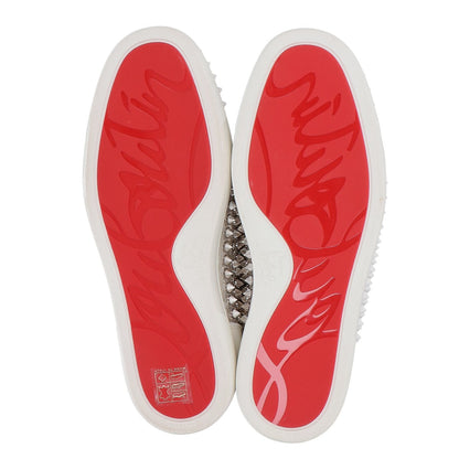 Christian Louboutin クリスチャンルブタン ホワイト Louis Spikes カーフレザー ハイカットシューズ シューズ
