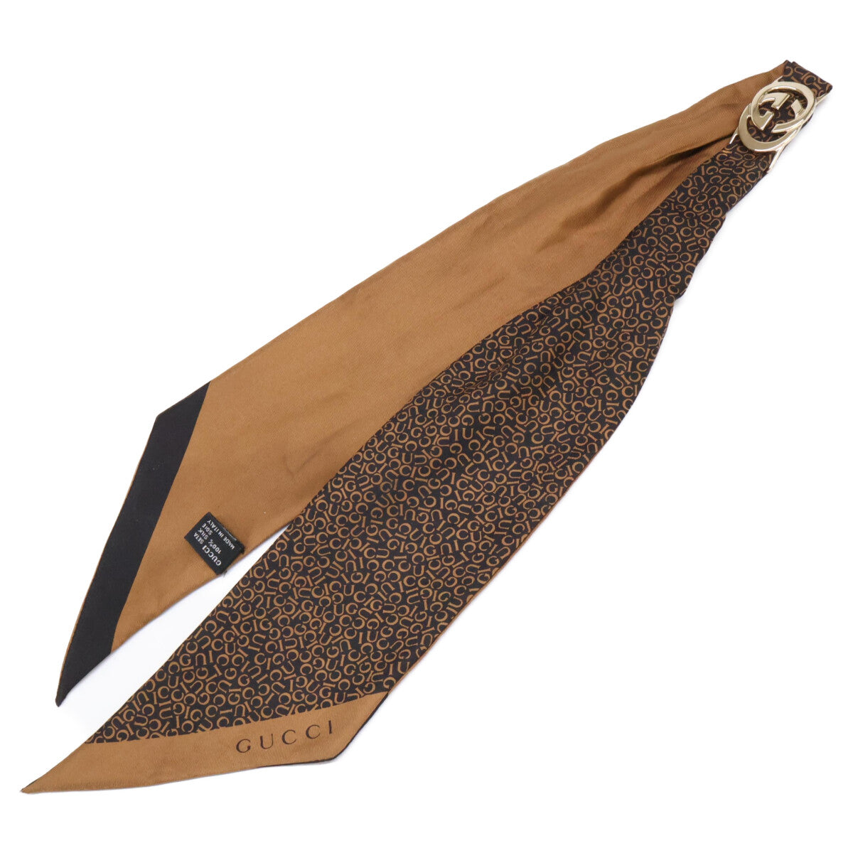 GG Hardware Logo Print Silk Scarf for Women