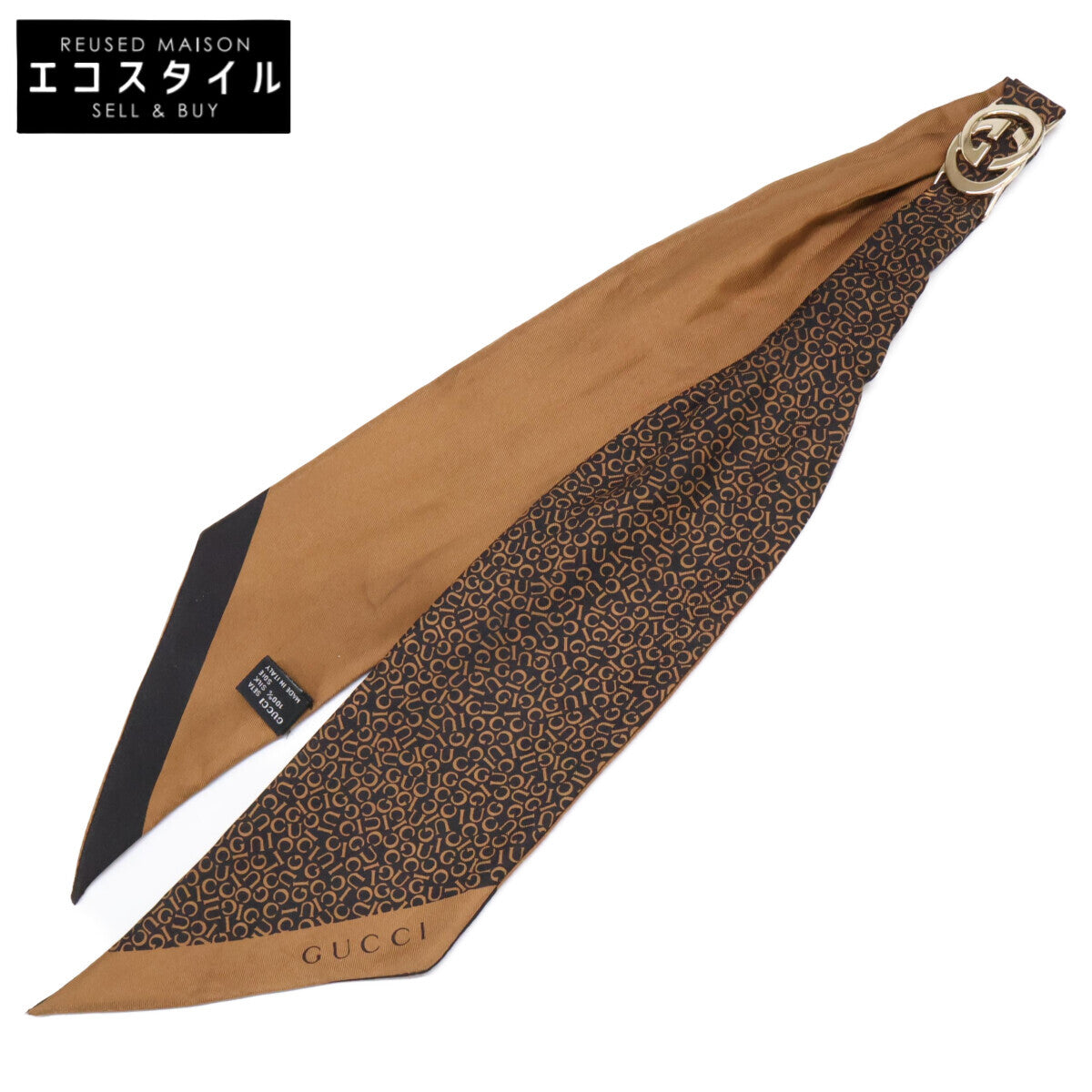 GG Hardware Logo Print Silk Scarf for Women