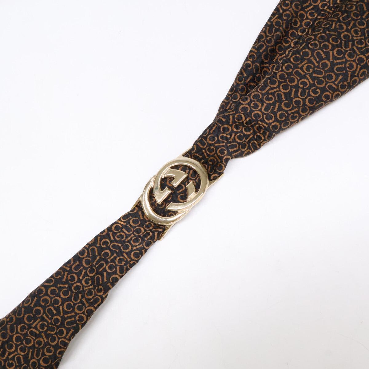 GG Hardware Logo Print Silk Scarf for Women