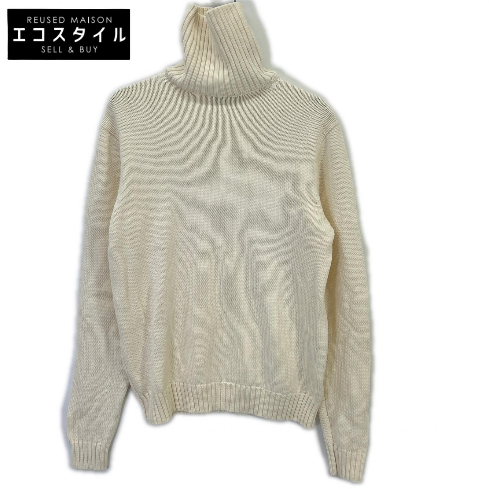 HILTON [Toga Knit] 644040 Ivory Wool Turtleneck Knit Top
