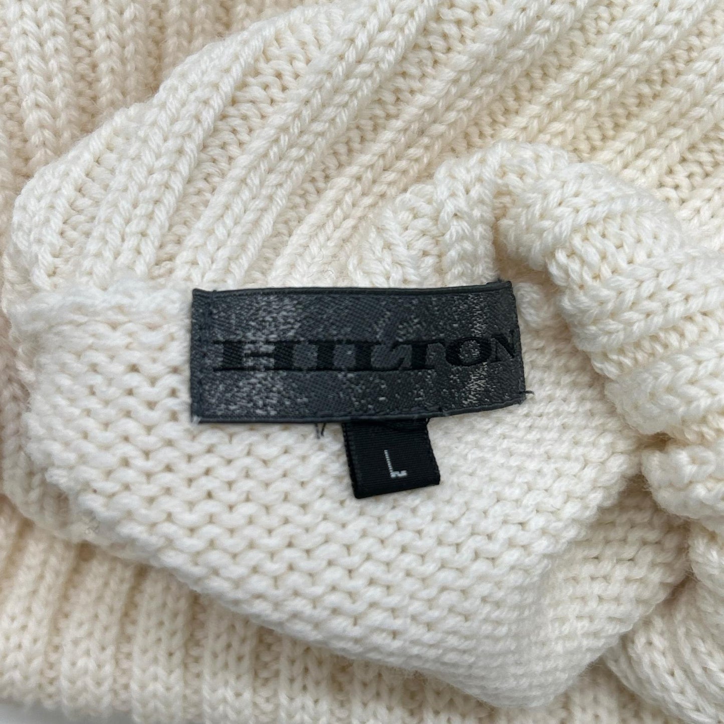 HILTON 希尔顿 【TOGANIT】644040 象牙白 羊毛高领针织衫 上衣 L 男士