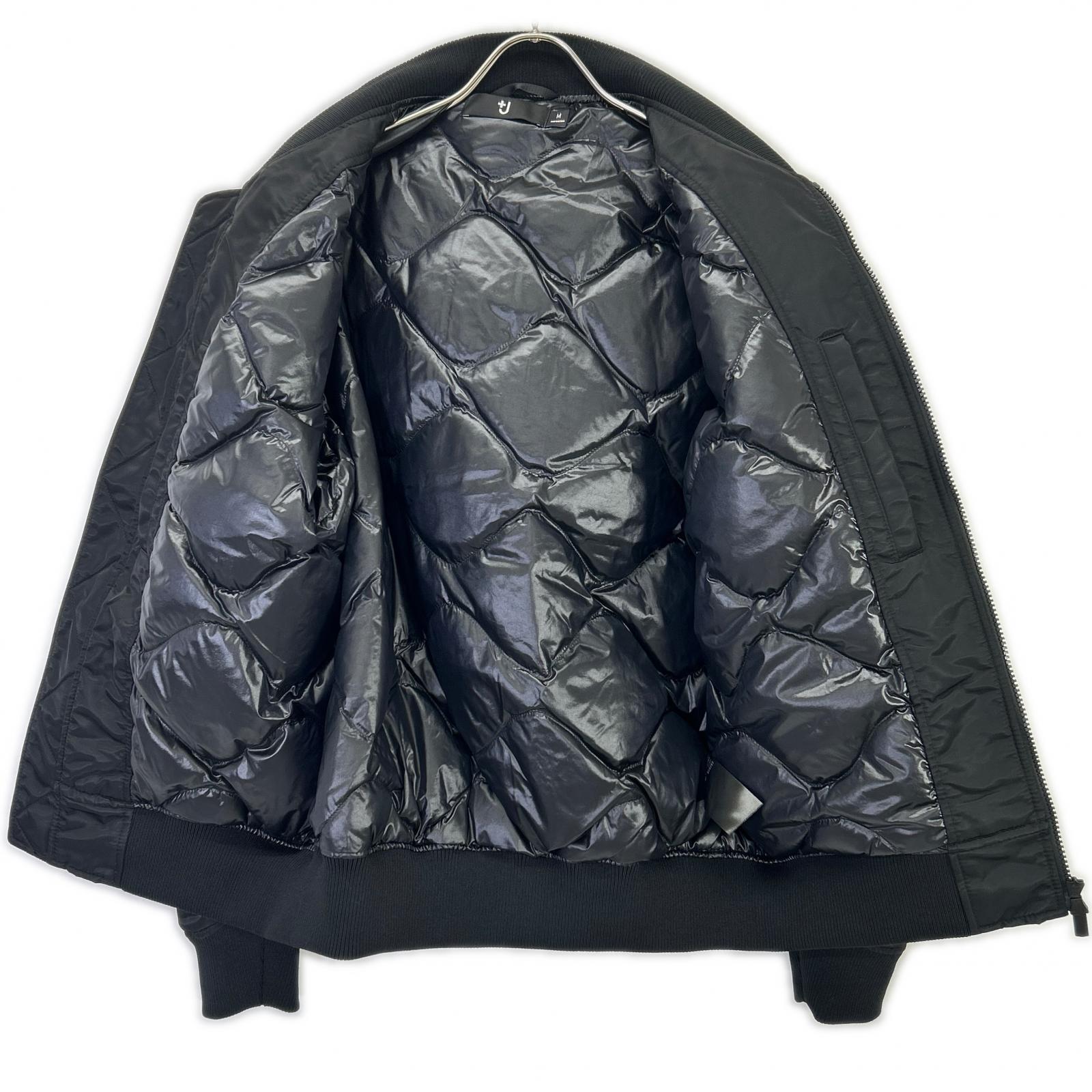 UNIQLO +J Jil Sander Black Hybrid Down Oversized MA-1 Blouson Jacket M Men's