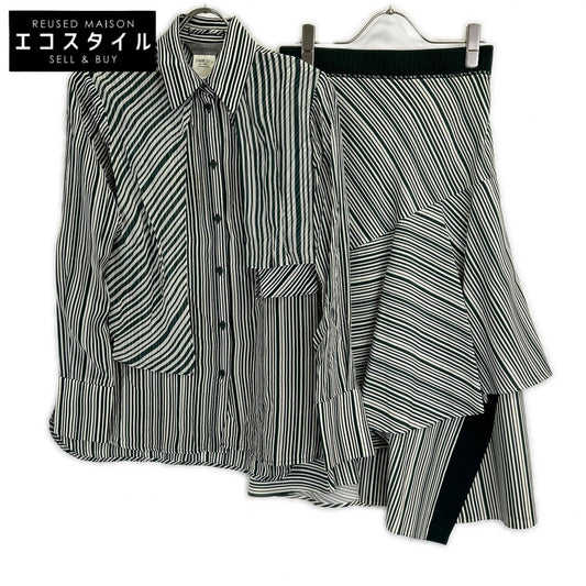 SPORTMAX Green Silk Stripe Set-Up Suit
