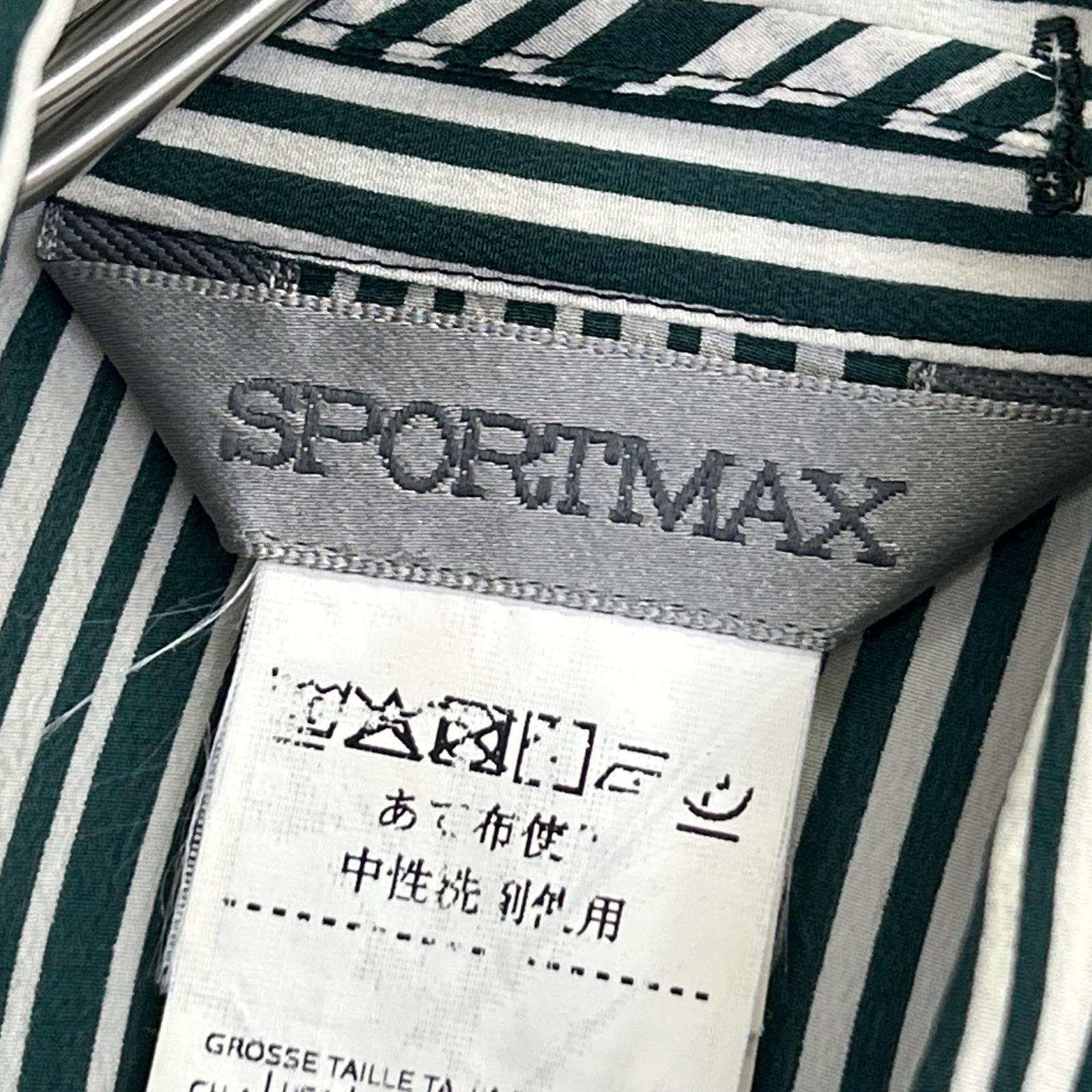 SPORTMAX スポーツマックス グリーン シルク ストライプ セットアップ スーツ セットアップ