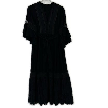 Grace Class 02232 31018-00 Black 23SS Scalloped Lace Maxi Dress