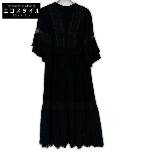Grace Class 02232 31018-00 Black 23SS Scalloped Lace Maxi Dress