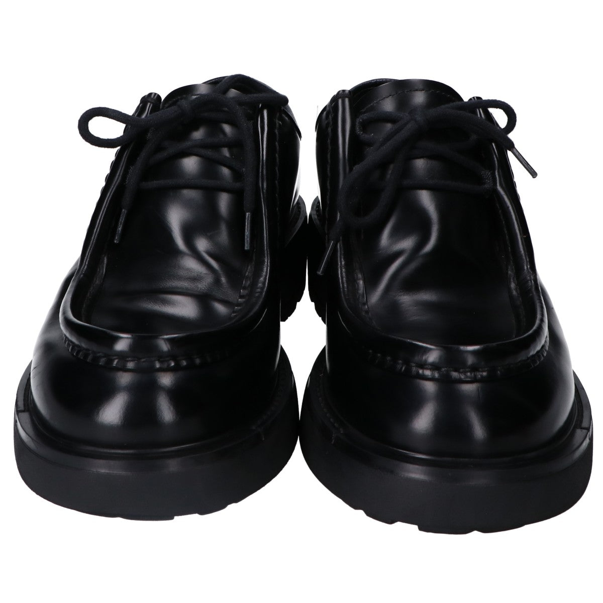 PRADA プラダ 23AW　2EG419 ﾌﾞﾗｯｸ ﾀﾞｲｱﾊﾟｿﾝ ｵﾍﾟｰｸﾌﾞﾗｯｼｭﾄﾞﾚｻﾞｰｼｭｰｽﾞ シューズ 8 1/2 メンズ