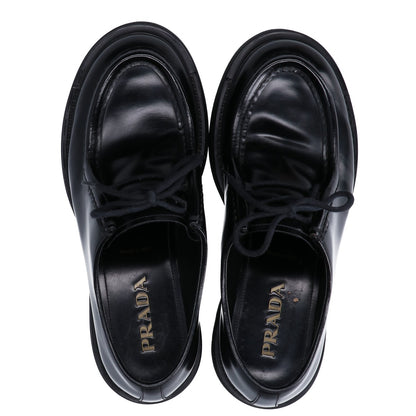 PRADA プラダ 23AW　2EG419 ﾌﾞﾗｯｸ ﾀﾞｲｱﾊﾟｿﾝ ｵﾍﾟｰｸﾌﾞﾗｯｼｭﾄﾞﾚｻﾞｰｼｭｰｽﾞ シューズ 8 1/2 メンズ