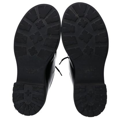 PRADA プラダ 23AW　2EG419 ﾌﾞﾗｯｸ ﾀﾞｲｱﾊﾟｿﾝ ｵﾍﾟｰｸﾌﾞﾗｯｼｭﾄﾞﾚｻﾞｰｼｭｰｽﾞ シューズ 8 1/2 メンズ