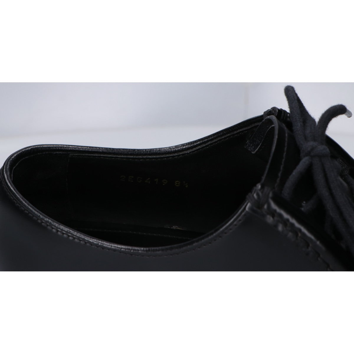 PRADA プラダ 23AW　2EG419 ﾌﾞﾗｯｸ ﾀﾞｲｱﾊﾟｿﾝ ｵﾍﾟｰｸﾌﾞﾗｯｼｭﾄﾞﾚｻﾞｰｼｭｰｽﾞ シューズ 8 1/2 メンズ