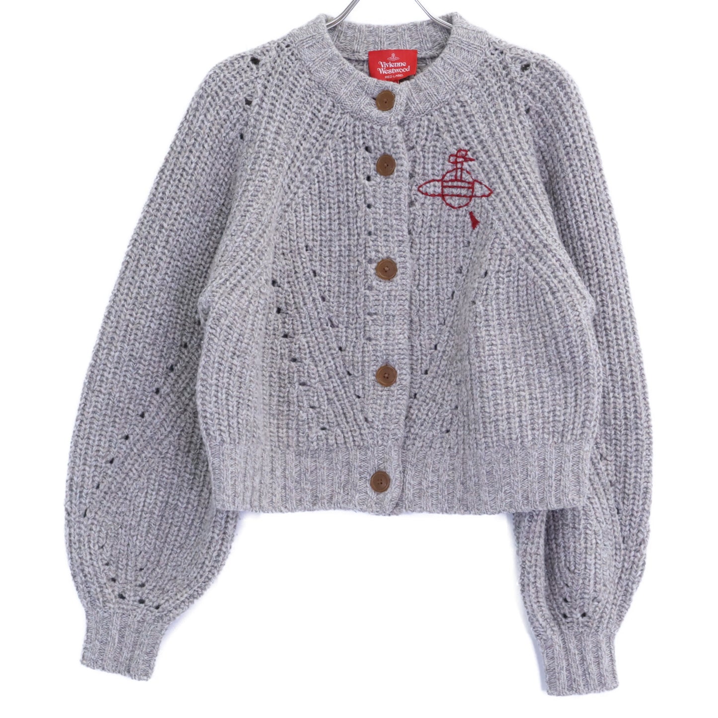VivienneWestwoodRedLabel ヴィヴィアンウエストウッドレッドレーベル 16-12-132023 オーブロゴ刺繍 ウール ローゲージ カーディガン トップス