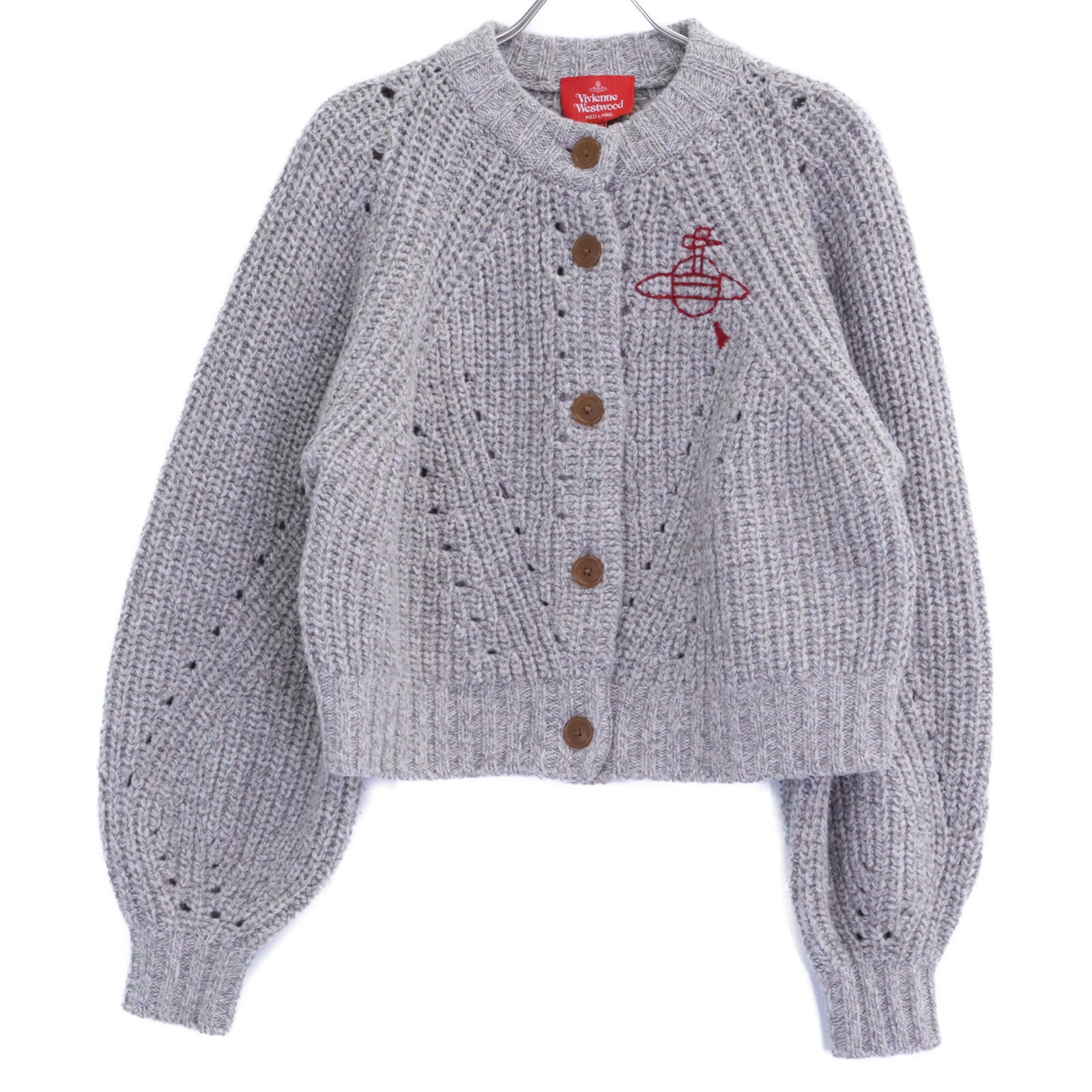 VivienneWestwoodRedLabel ヴィヴィアンウエストウッドレッドレーベル 16-12-132023 オーブロゴ刺繍 ウール ローゲージ カーディガン トップス