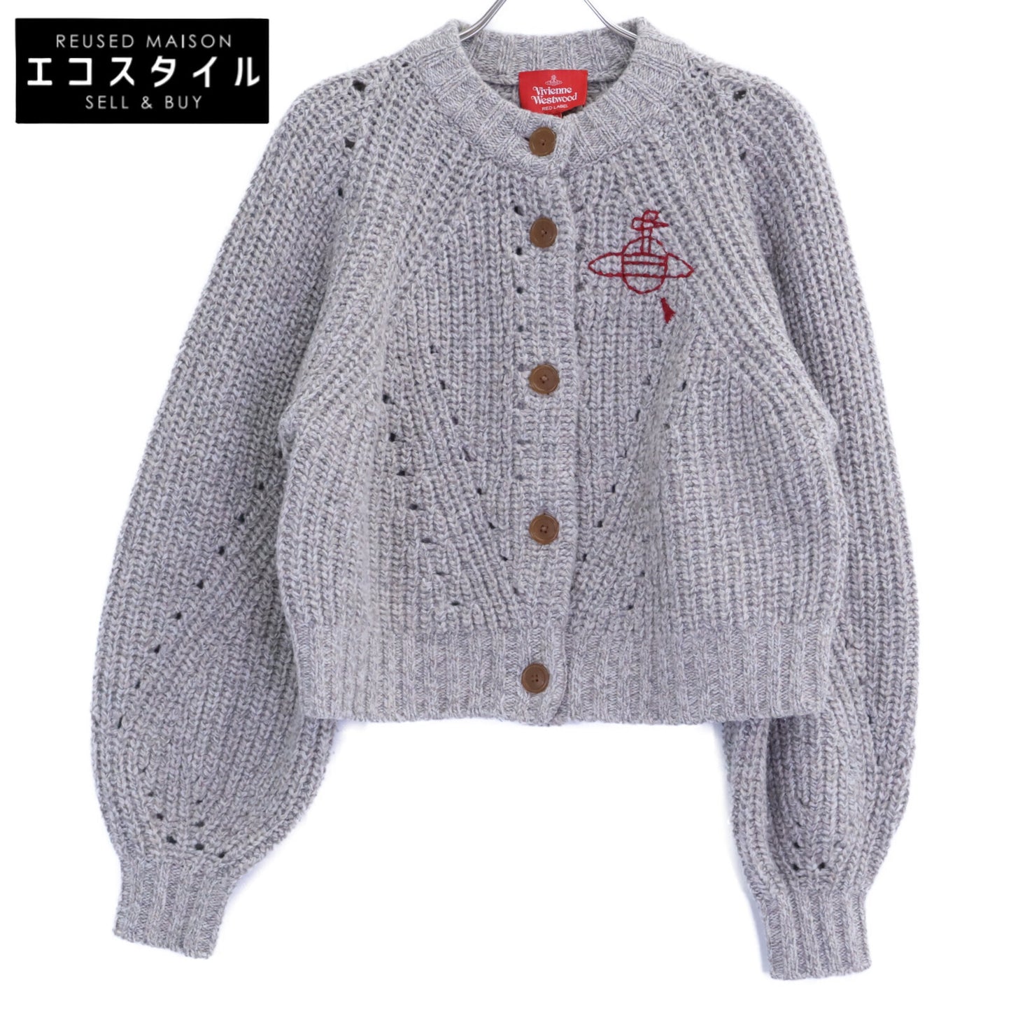 VivienneWestwoodRedLabel ヴィヴィアンウエストウッドレッドレーベル 16-12-132023 オーブロゴ刺繍 ウール ローゲージ カーディガン トップス