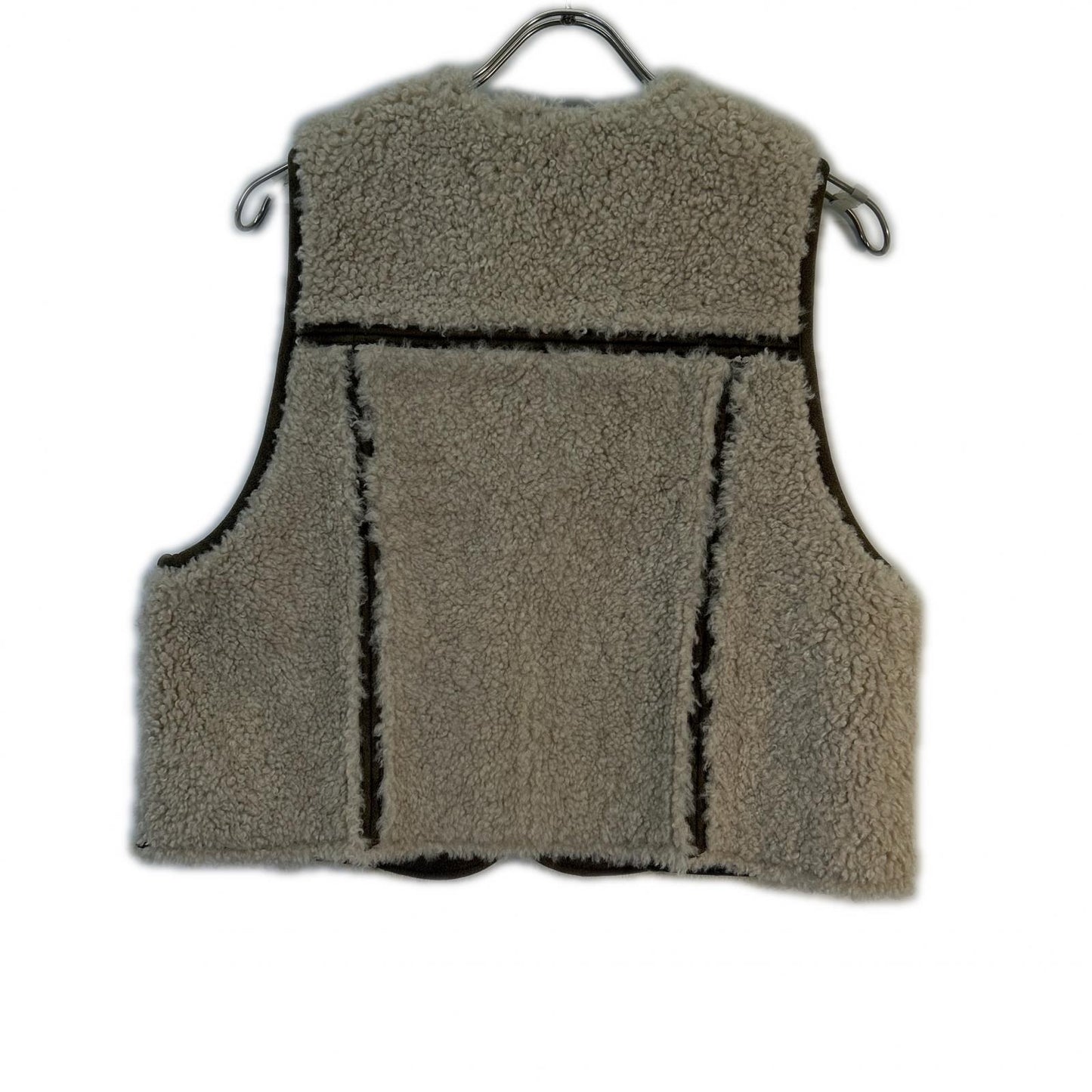 BEIGE 2-Way Boa Vest BLACK Vest for Women