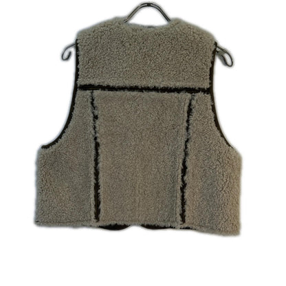 BEIGE 2-Way Boa Vest BLACK Vest for Women
