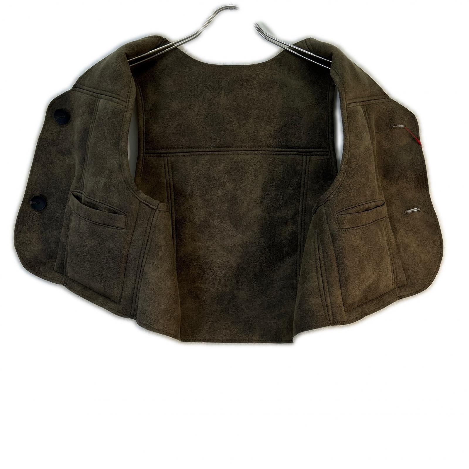BEIGE 2-Way Boa Vest BLACK Vest for Women