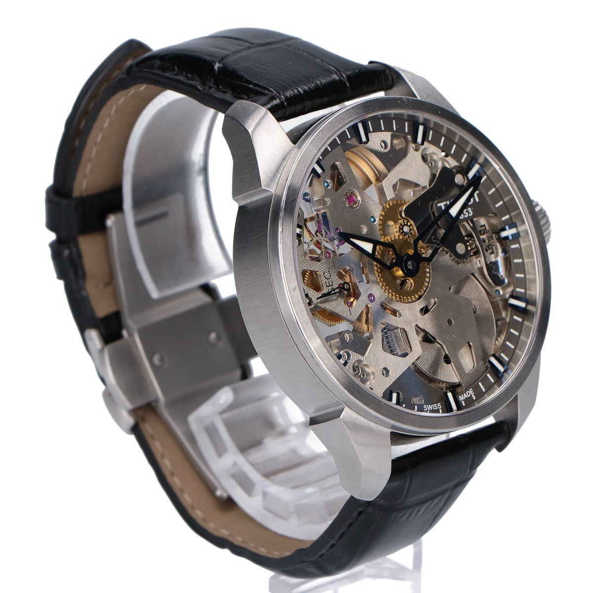 TISSOT ティソ T070.405.16.411.00 T-コンプリカシオン スケレッテ 43mm 手巻き腕時計 腕時計