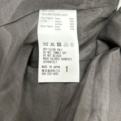 ANCELLM アンセルム 【新品同様】ANC-JK70 100/S LINEN TAILORED JACKET リネン テーラードジャケット ジャケット