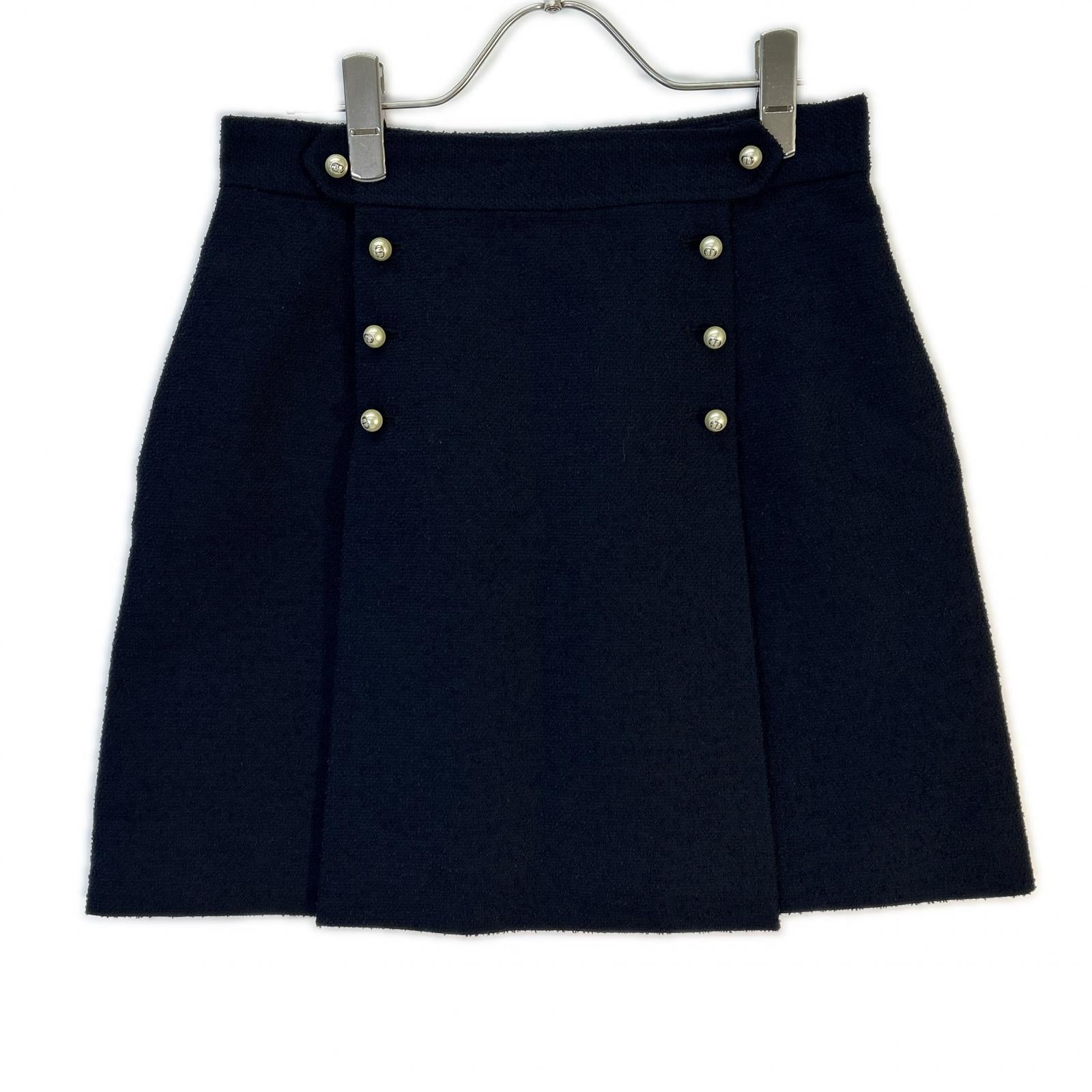 Christian Dior クリスチャンディオール 441J26A1761 ネイビー 24AW パールボタン リムーバブル セーラーパネル ミニスカート スカート