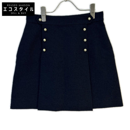 Christian Dior クリスチャンディオール 441J26A1761 ネイビー 24AW パールボタン リムーバブル セーラーパネル ミニスカート スカート