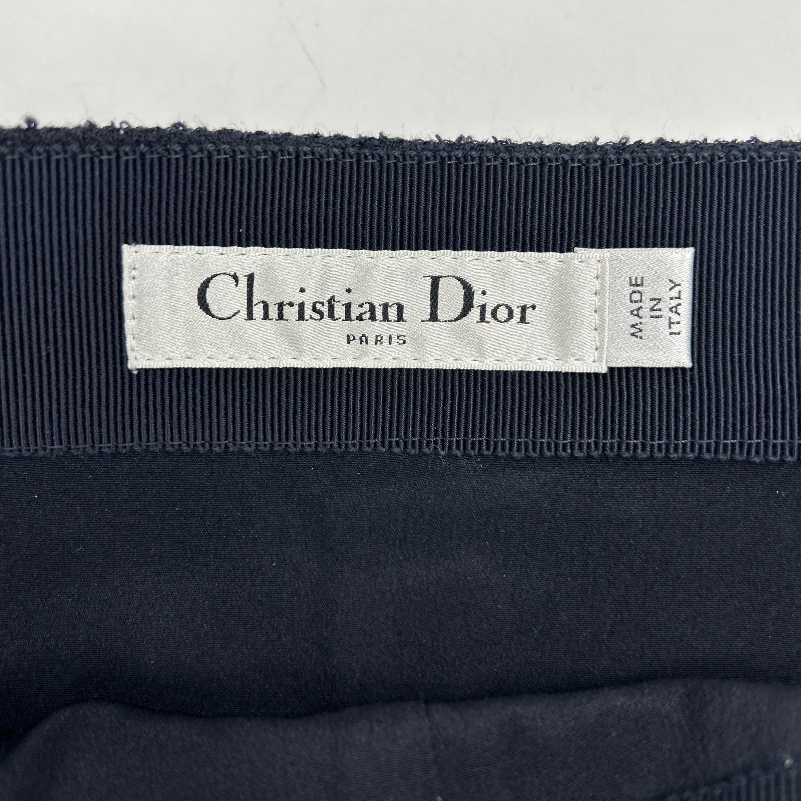 Christian Dior クリスチャンディオール 441J26A1761 ネイビー 24AW パールボタン リムーバブル セーラーパネル ミニスカート スカート