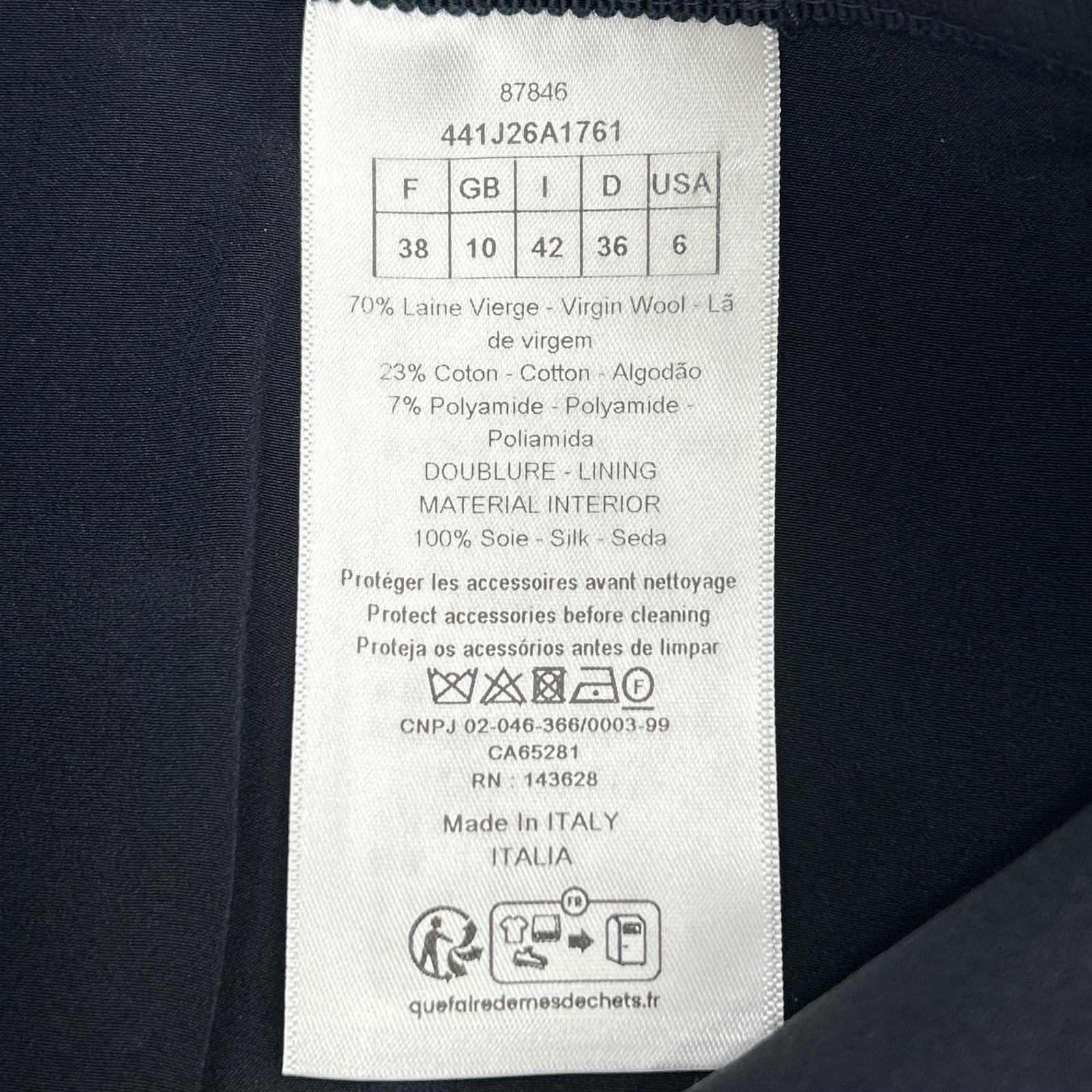 Christian Dior クリスチャンディオール 441J26A1761 ネイビー 24AW パールボタン リムーバブル セーラーパネル ミニスカート スカート