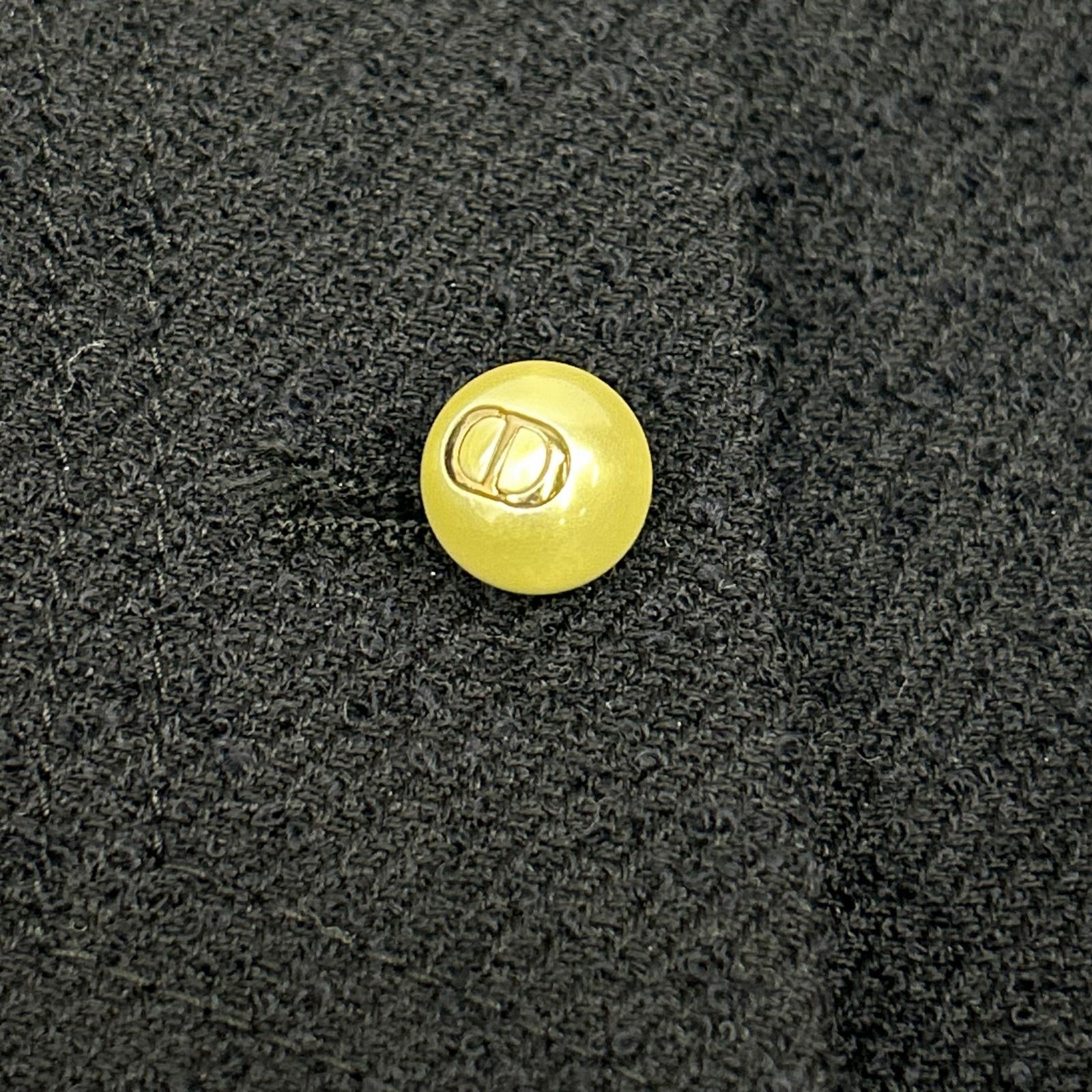 Christian Dior クリスチャンディオール 441J26A1761 ネイビー 24AW パールボタン リムーバブル セーラーパネル ミニスカート スカート
