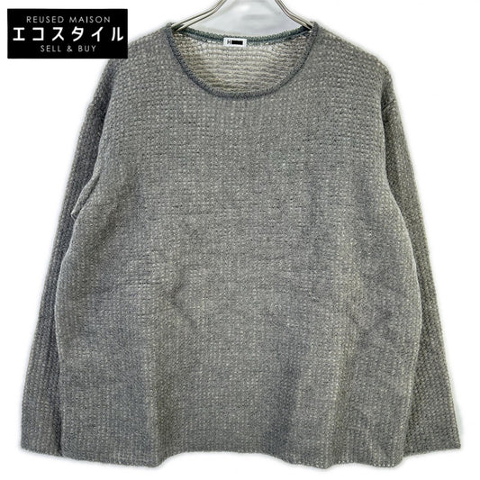 H BEAUTY＆YOUTH エイチビューティー＆ユース グレー MOHAIR NET KNIT PULLOVER ニット トップス
