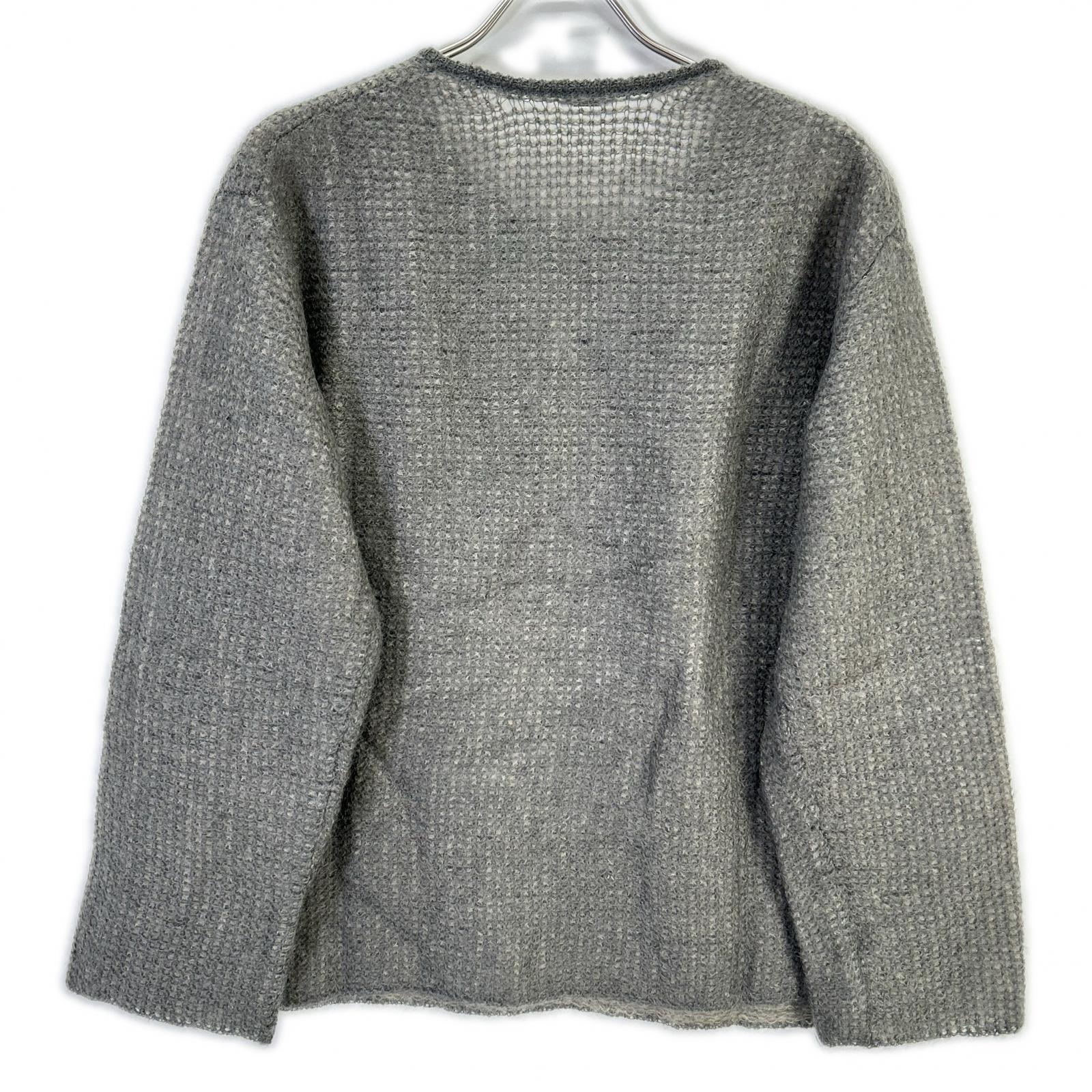 H BEAUTY＆YOUTH エイチビューティー＆ユース グレー MOHAIR NET KNIT PULLOVER ニット トップス