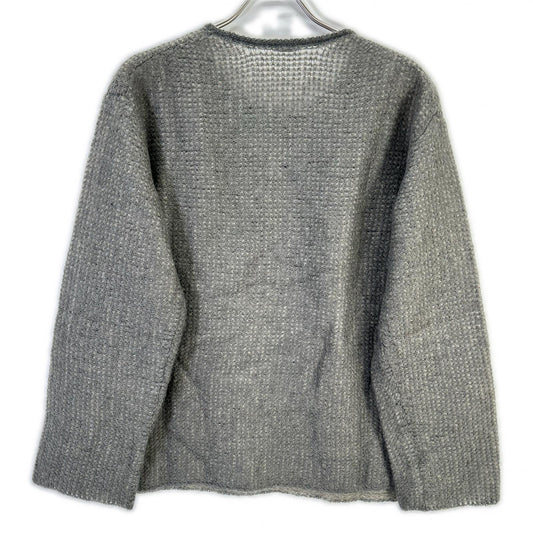 H BEAUTY＆YOUTH エイチビューティー＆ユース グレー MOHAIR NET KNIT PULLOVER ニット トップス