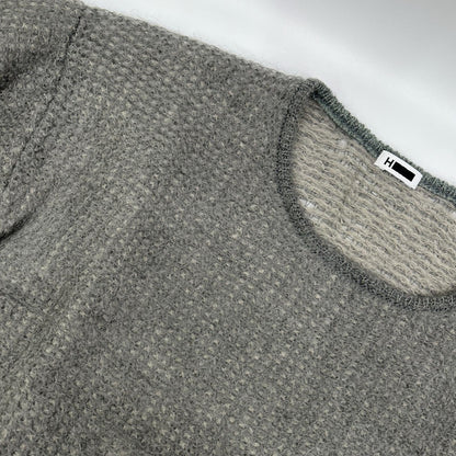 H BEAUTY＆YOUTH エイチビューティー＆ユース グレー MOHAIR NET KNIT PULLOVER ニット トップス