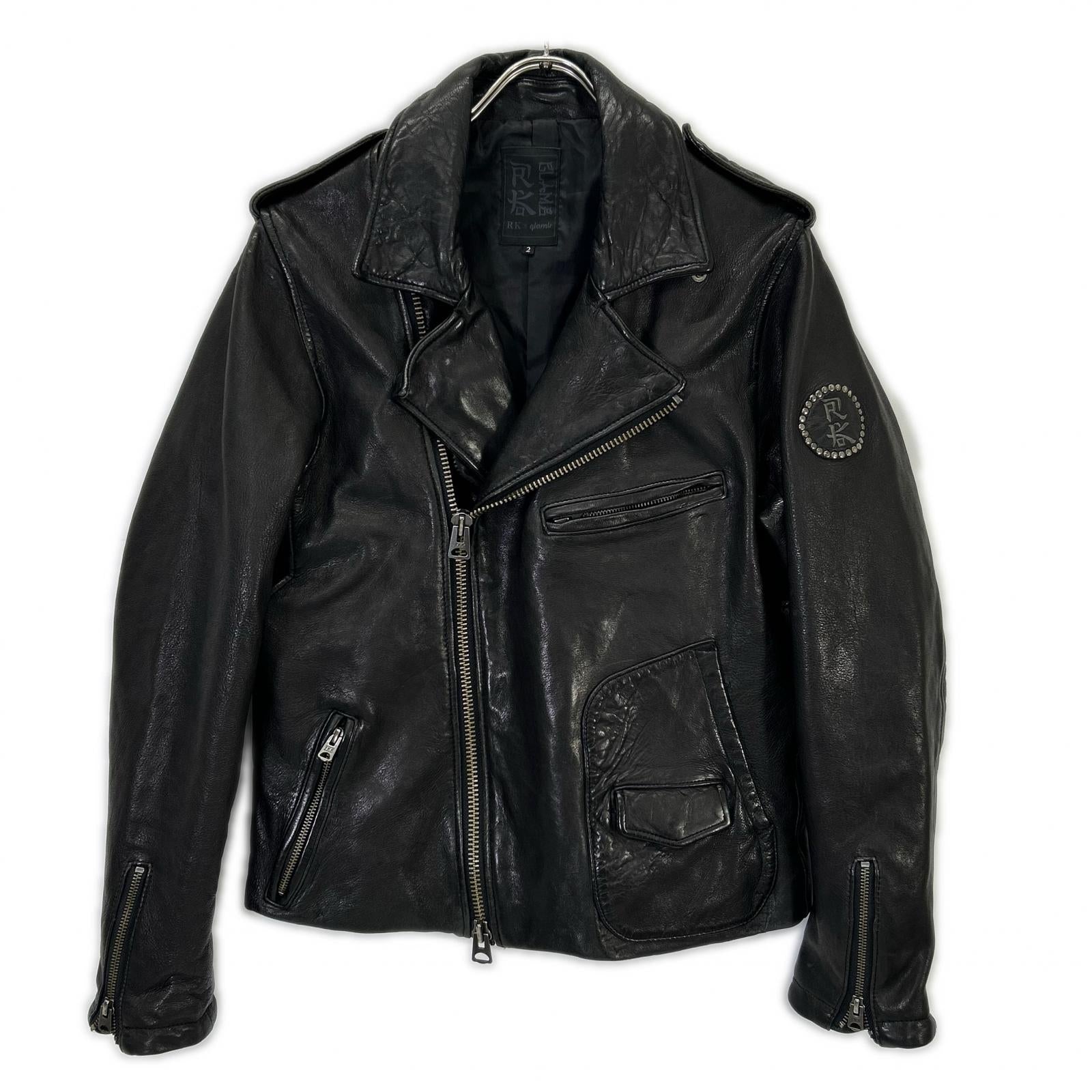 x RK Black Lamb Leather Double Rider's Jacket Jacket 2 Men's