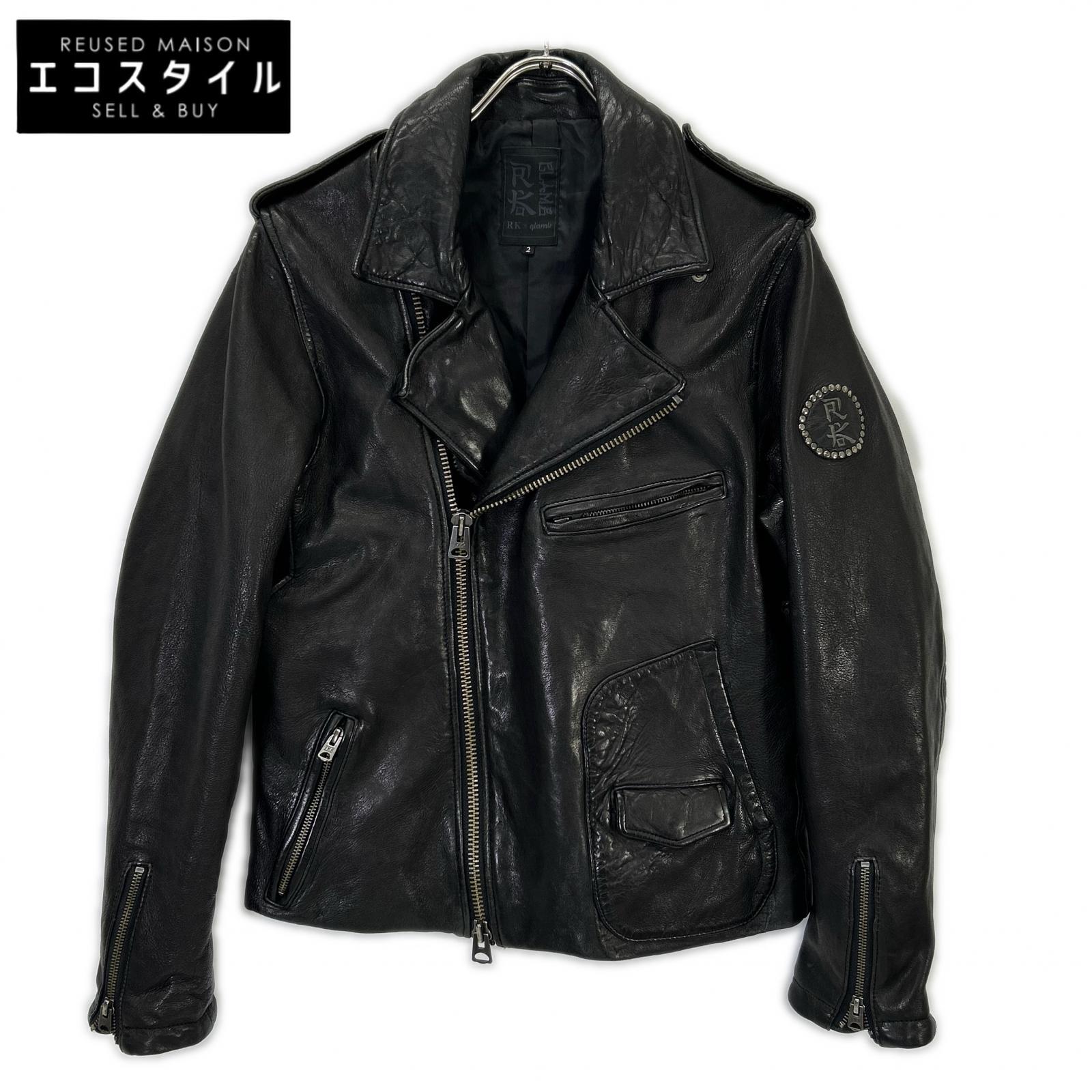 x RK Black Lamb Leather Double Rider's Jacket Jacket 2 Men's