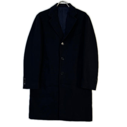 Navy Wool Diagonal Spolverino Coat 50 Men's