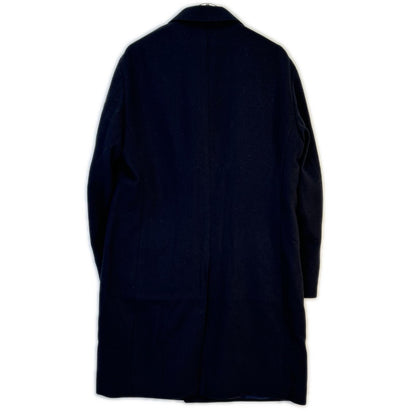 Navy Wool Diagonal Spolverino Coat 50 Men's