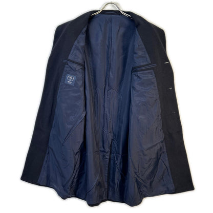 Navy Wool Diagonal Spolverino Coat 50 Men's